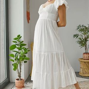 White Tiered Maxi Dress